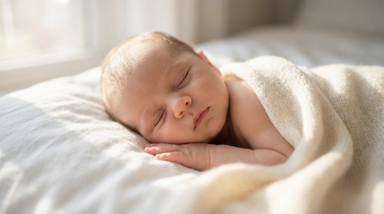Peaceful sleeping newborn baby