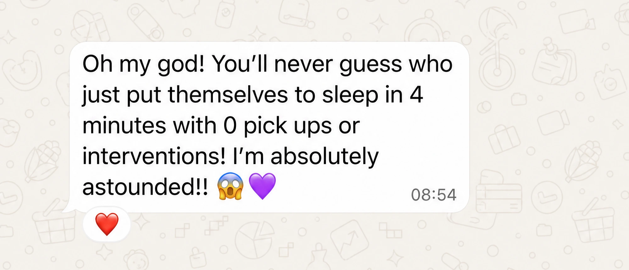WhatsApp message about independent settling success